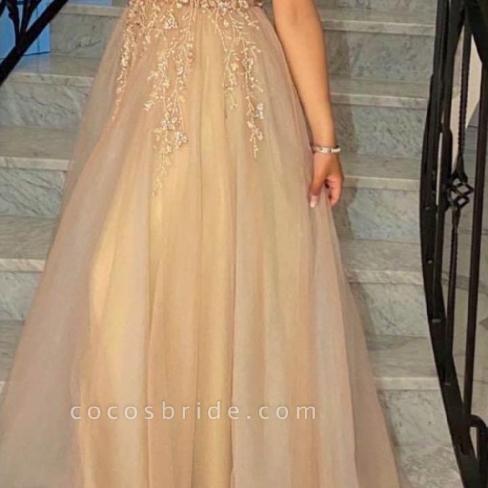 Elegant Cream Evening Gown
